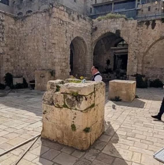 The stone courtyard as it stands today